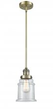  201S-AB-G182-LED - Canton - 1 Light - 7 inch - Antique Brass - Stem Hung - Mini Pendant