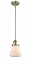  201S-AB-G61-LED - Cone - 1 Light - 6 inch - Antique Brass - Stem Hung - Mini Pendant