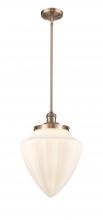  201S-AC-G661-12 - Bullet - 1 Light - 12 inch - Antique Copper - Stem Hung - Mini Pendant