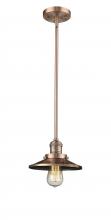  201S-AC-M3-LED - Railroad - 1 Light - 8 inch - Antique Copper - Stem Hung - Mini Pendant