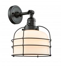  203SW-BK-G71-CE-LED - Bell Cage - 1 Light - 9 inch - Matte Black - Sconce