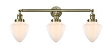  205-AB-G661-7 - Bullet - 3 Light - 34 inch - Antique Brass - Bath Vanity Light