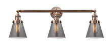  205-AC-G63 - Cone - 3 Light - 30 inch - Antique Copper - Bath Vanity Light