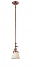  206-AC-G61 - Cone - 1 Light - 6 inch - Antique Copper - Stem Hung - Mini Pendant