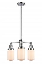  207-PC-G311-LED - Dover - 3 Light - 17 inch - Polished Chrome - Stem Hung - Chandelier