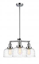  207-PC-G713-LED - Bell - 3 Light - 22 inch - Polished Chrome - Stem Hung - Chandelier