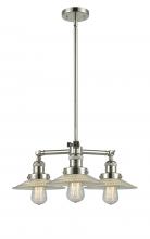  207-PN-G2-LED - Halophane - 3 Light - 22 inch - Polished Nickel - Stem Hung - Chandelier