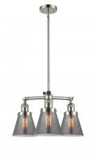  207-PN-G63-LED - Cone - 3 Light - 19 inch - Polished Nickel - Stem Hung - Chandelier