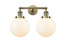  208-AB-G201-8-LED - Beacon - 2 Light - 19 inch - Antique Brass - Bath Vanity Light