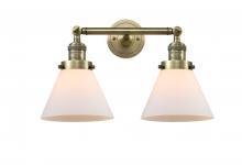  208-AB-G41-LED - Cone - 2 Light - 18 inch - Antique Brass - Bath Vanity Light