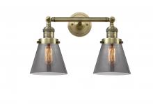  208-AB-G63-LED - Cone - 2 Light - 16 inch - Antique Brass - Bath Vanity Light