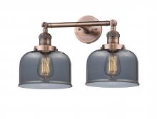  208-AC-G73-LED - Bell - 2 Light - 19 inch - Antique Copper - Bath Vanity Light