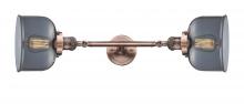  208L-AC-G73-LED - Bell - 2 Light - 8 inch - Antique Copper - Bath Vanity Light