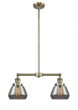  209-AB-G173-LED - Fulton - 2 Light - 21 inch - Antique Brass - Stem Hung - Island Light