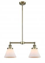  209-AB-G41-LED - Cone - 2 Light - 21 inch - Antique Brass - Stem Hung - Island Light