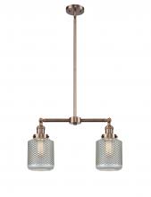  209-AC-G262-LED - Stanton - 2 Light - 23 inch - Antique Copper - Stem Hung - Island Light