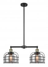  209-BAB-G73-CE-LED - Bell Cage - 2 Light - 24 inch - Black Antique Brass - Stem Hung - Island Light