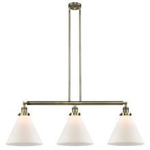  213-AB-G41-L - Cone - 3 Light - 44 inch - Antique Brass - Stem Hung - Island Light