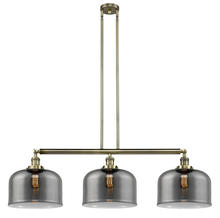  213-AB-G73-L - Bell - 3 Light - 42 inch - Antique Brass - Stem Hung - Island Light