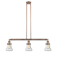  213-AC-G194-LED - Bellmont - 3 Light - 39 inch - Antique Copper - Stem Hung - Island Light