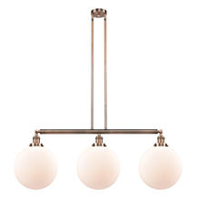  213-AC-G201-12 - Beacon - 3 Light - 44 inch - Antique Copper - Stem Hung - Island Light