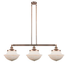  213-AC-G541-LED - Oxford - 3 Light - 42 inch - Antique Copper - Stem Hung - Island Light