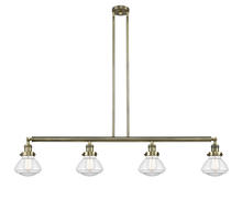  214-AB-G322-LED - Olean - 4 Light - 51 inch - Antique Brass - Stem Hung - Island Light