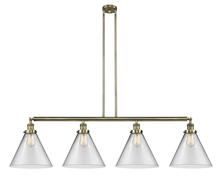  214-AB-G42-L - Cone - 4 Light - 56 inch - Antique Brass - Stem Hung - Island Light