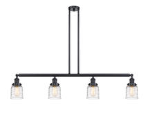  214-BK-G513-LED - Bell - 4 Light - 50 inch - Matte Black - Stem Hung - Island Light