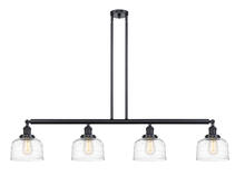  214-BK-G713 - Bell - 4 Light - 53 inch - Matte Black - Stem Hung - Island Light