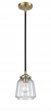  284-1S-BAB-G142-LED - Chatham - 1 Light - 7 inch - Black Antique Brass - Cord hung - Mini Pendant