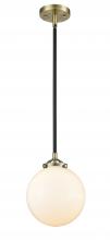  284-1S-BAB-G201-8-LED - Beacon - 1 Light - 8 inch - Black Antique Brass - Cord hung - Mini Pendant