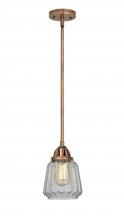  288-1S-AC-G142-LED - Chatham - 1 Light - 7 inch - Antique Copper - Cord hung - Mini Pendant