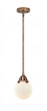  288-1S-AC-G201-6-LED - Beacon - 1 Light - 6 inch - Antique Copper - Cord hung - Mini Pendant