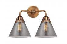  288-2W-AC-G43-LED - Cone - 2 Light - 16 inch - Antique Copper - Bath Vanity Light