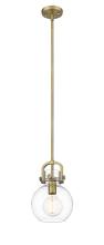  410-1S-BB-8CL - Newton Sphere - 1 Light - 8 inch - Brushed Brass - Cord hung - Mini Pendant