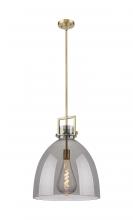  411-1SL-BB-G412-16SM - Newton Bell - 1 Light - 16 inch - Brushed Brass - Pendant