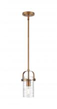  423-1S-BB-G423-7DE - Pilaster II Cylinder - 1 Light - 7 inch Long Glass - Brushed Brass - Pendant