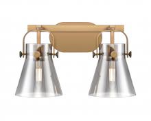  423-2W-BB-G411-6SM - Pilaster II Cone - 2 Light - 17 inch - Brushed Brass - Bath Vanity Light