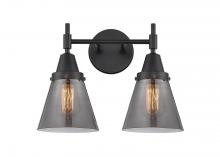  447-2W-BK-G63-LED - Cone - 2 Light - 15 inch - Matte Black - Bath Vanity Light