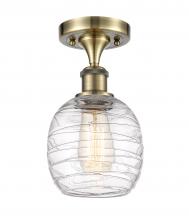  516-1C-AB-G1013-LED - Belfast - 1 Light - 6 inch - Antique Brass - Semi-Flush Mount