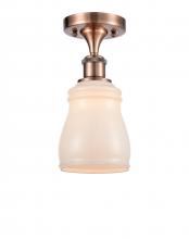  516-1C-AC-G391-LED - Ellery - 1 Light - 5 inch - Antique Copper - Semi-Flush Mount