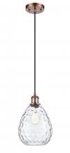  516-1P-AC-G372-LED - Waverly - 1 Light - 8 inch - Antique Copper - Cord hung - Mini Pendant