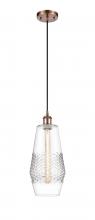  516-1P-AC-G682-7-LED - Windham - 1 Light - 7 inch - Antique Copper - Cord hung - Mini Pendant