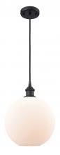  516-1P-BK-G121-10-LED - Athens - 1 Light - 10 inch - Matte Black - Cord hung - Mini Pendant