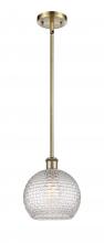  516-1S-AB-G122C-8CL - Athens - 1 Light - 8 inch - Antique Brass - Mini Pendant