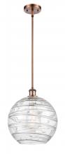  516-1S-AC-G1213-12 - Athens Deco Swirl - 1 Light - 12 inch - Antique Copper - Mini Pendant