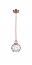  516-1S-AC-G1215-6-LED - Athens Water Glass - 1 Light - 6 inch - Antique Copper - Mini Pendant