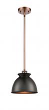  516-1S-AC-M14-BK-LED - Adirondack - 1 Light - 8 inch - Antique Copper - Mini Pendant