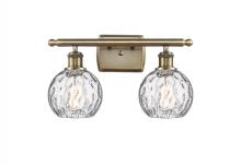  516-2W-AB-G1215-6-LED - Athens Water Glass - 2 Light - 16 inch - Antique Brass - Bath Vanity Light